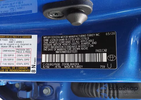 2020 Toyota C-Hr Xle from USA, damaged, VIN NMTKHMBX0LR111201